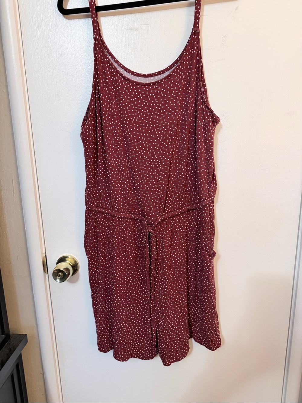 torrid Rust Red Polka Dot Tie-Waist Romper